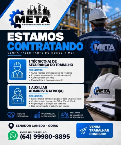 Vaga de emprego em Senador Canedo