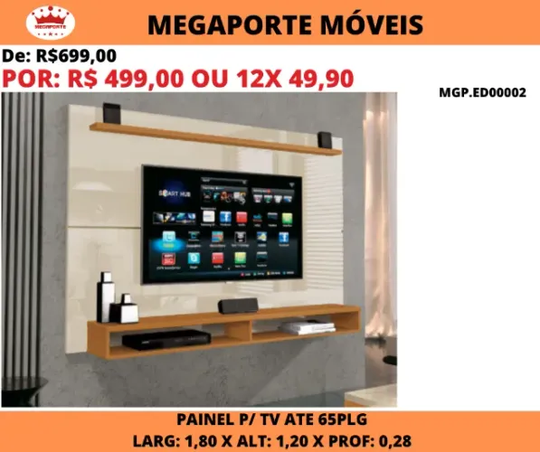 PAINEL DE TV ATÉ 65 POLEGADAS 