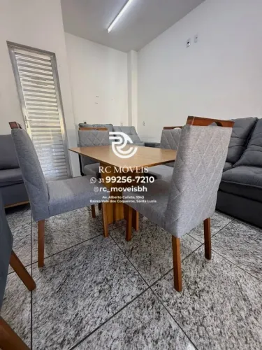 Mesa de jantar 1,20x0,80 tampo Amadeirado + 4 Cadeiras Madeira maciça | Novo