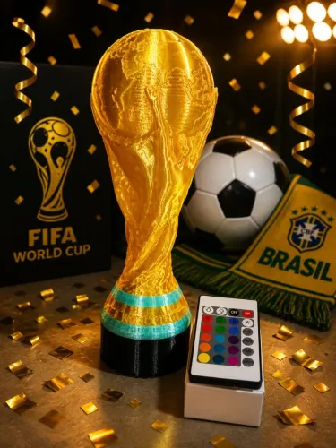 Luminária Taça da Copa Abajur + RGB + Controle