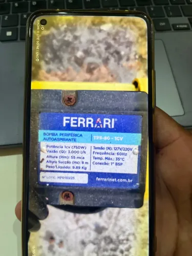 Bomba periférica 1cv marca Ferrari 