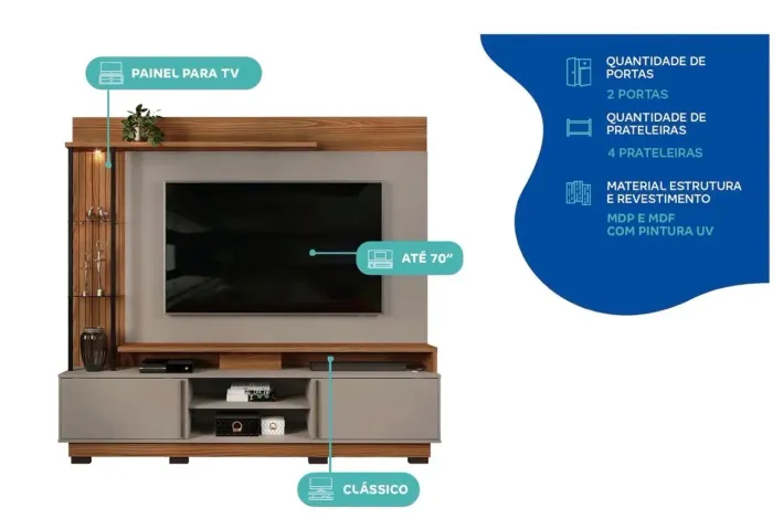 Painel para TV até 70 Polegadas
