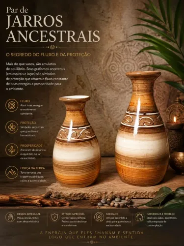 Par de Jarros Ancestrais - Amuletos de Proteção e Prosperidade.