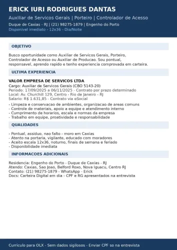 auxilia de serviços gerais