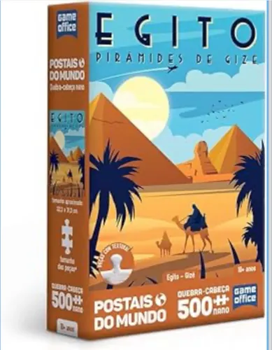Quebra-cabeça: Postais do Mundo - Egito - Gizé - 500 peças nano