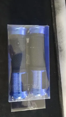 Manoplas tuning alumínio azul metálico para motos/bicicletas novas sem uso no blister