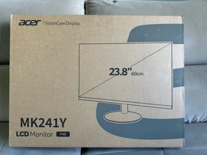 Monitor Acer Led Mk241y Flt, 23,8 Full Hd, Zero Frame Preto Preto 127/220v