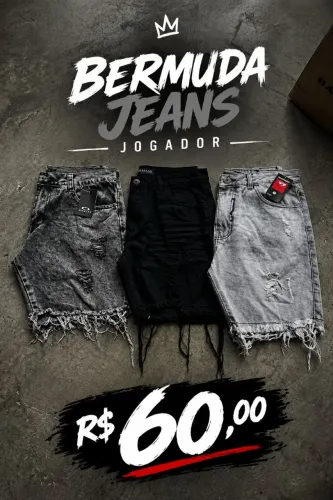 ?BERMUDA JEANS-MODELO JOGADOR!?