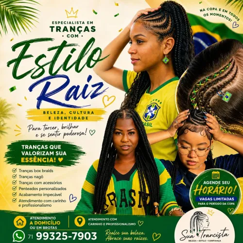 Faço Tranças Box Braids Nagôs com fita coloridas copa e são João 