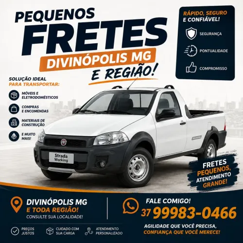 Pequenos fretes Divinópolis MG e região