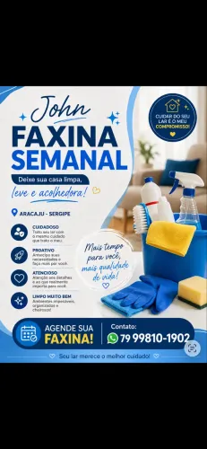 Faço faxina semanal