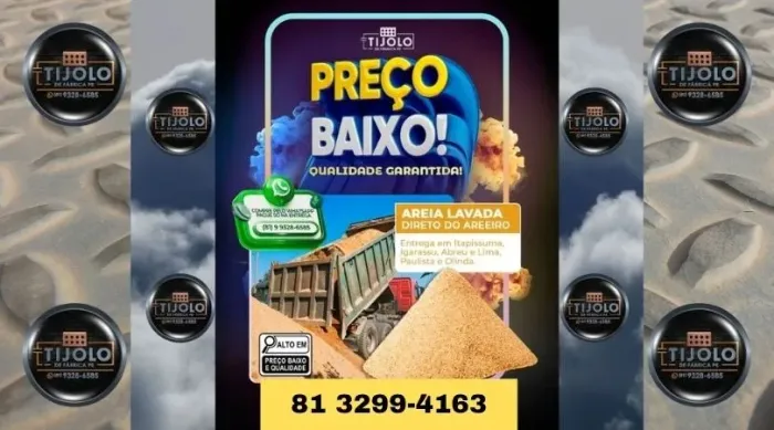 areia lavada pronta entrega para sua obra 