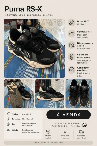 Tênis Puma RS-X | Tamanho: 43
