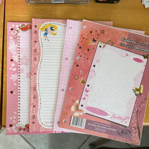 Folhas de fichário vintage
