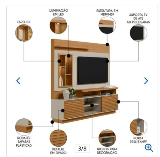 Estante painel para tv 60 polegadas 