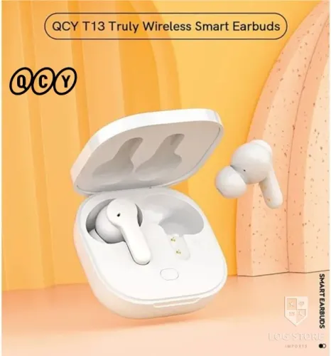 Fone Bluetooth QCY T13 ANC Branco Bateria de Longa Duração Cancelamento de Ruido Ativo