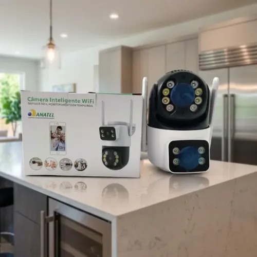 Câmera de Segurança Dupla Wi-Fi com Visão Noturna e Áudio