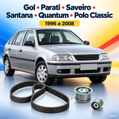 Kit Correia Dentada e Tensor Gol Parati Saveiro Santana Motor AP CT848K4 - Novo