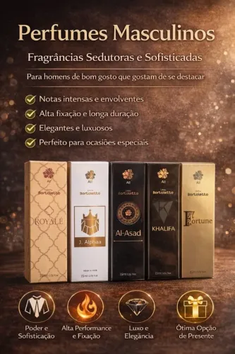 Perfumes de Bolso-15ml-Originais-Atlantica Natural-Bortoleto-Masculino e Feminino