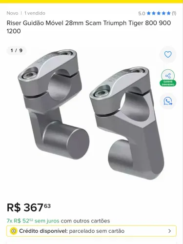 Riser Guidão Móvel 28mm Scam Triumph Tiger 800 900 1200