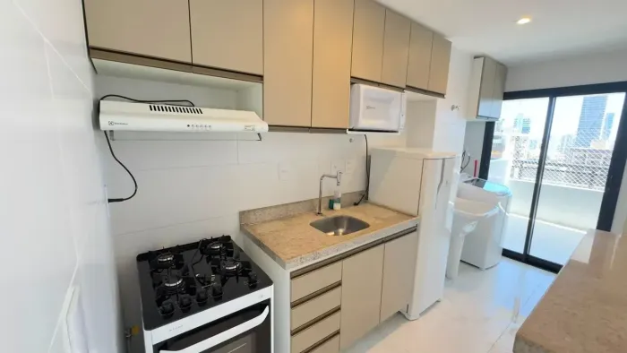 ALUGUEL | APARTAMENTO SEMI MOBILIADO COM SACADA GOURMET NO EDWAY BATISTA CAMPOS