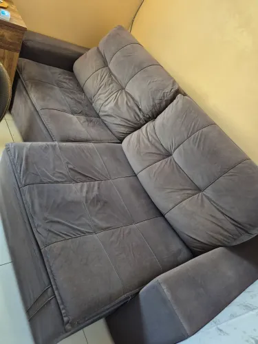 Sofá retrátil e reclinável, 2,30m, 4 lugares, cor cinza