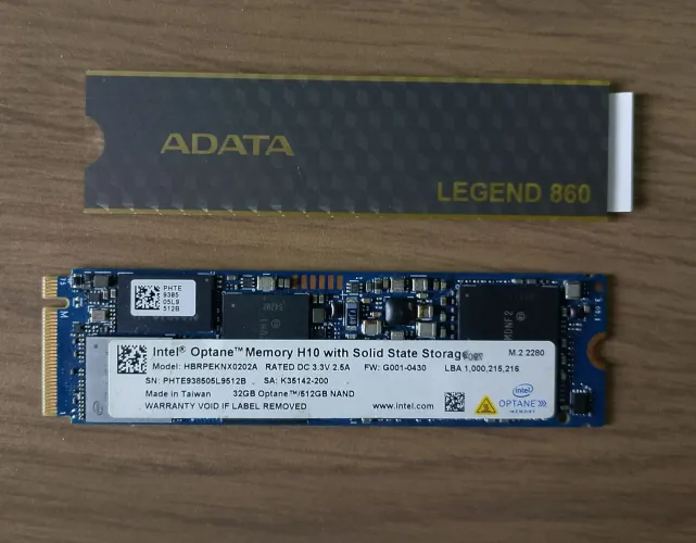 SSD Nvme Intel Optane H10 512Gb + 32Gb cache - envio olxpay