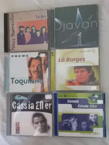 cd original Cazuza Cássia Eller Toquinho Lô Borges Djavan 14 bis MPB rock nacional