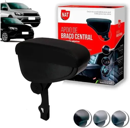 Apoio de Braço Volkswagen Gol G4 G5 G6 G7 - Preto C/ Linha Preta - N100703