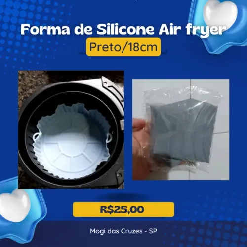 forma de silicone Air Fryer - cor preta, promoção