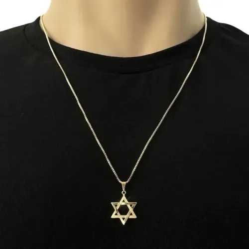Corrente com estrela de davi | folhado a Ouro