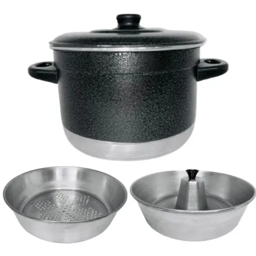 Kit 3 em 1, Panela banho Maria, forma de Pudim, Cuscuzeira novo