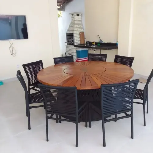 MESA PARA VARANDA, JARDIM + 8 CADEIRAS
