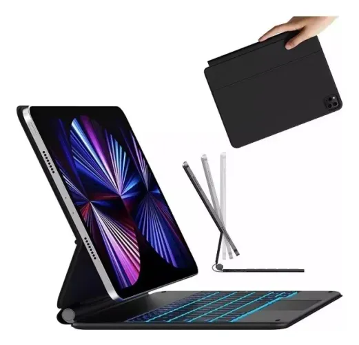 Capa Teclado Magnética ABNT P/ iPad Pro 12.9 3ª 4ª 5ª 6ª ger Ipad Air 13'' 2024/25