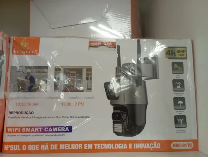Câmera de Segurança Wi-Fi Smart 4K 8MP UHD à Prova D'água