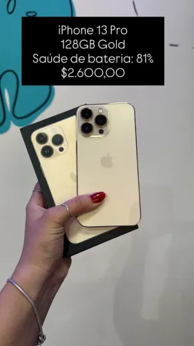 iPhone 13 Pro / 128GB / Gold / Saúde de 81% / R$ 2.600,00