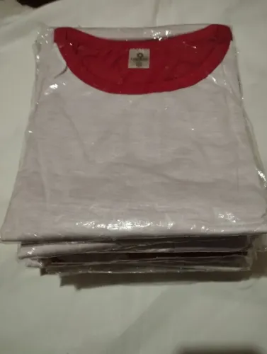 10x Camisetas Raglan Lisas G3 - Para Sublimação (vermelha)