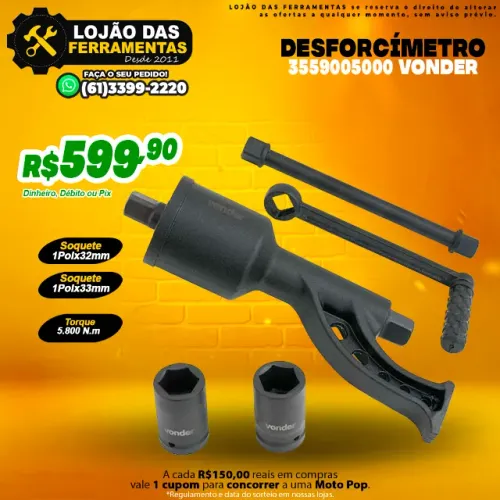 Desforcímetro 1.60 Soquetes 1Polx32mm/1Polx33mm 3559005000 Vonder