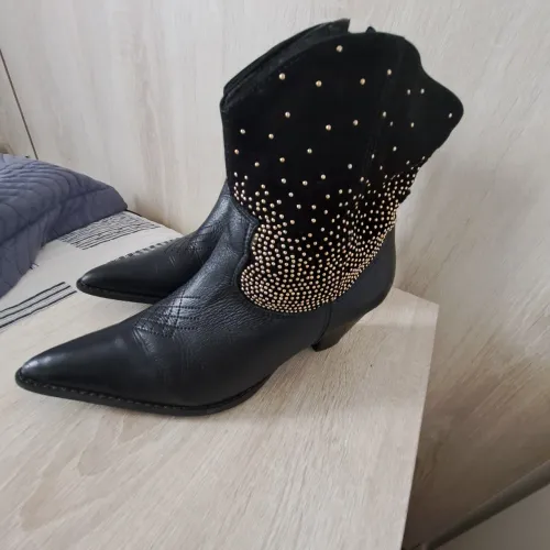 Bota preta couro legítimo Bottero