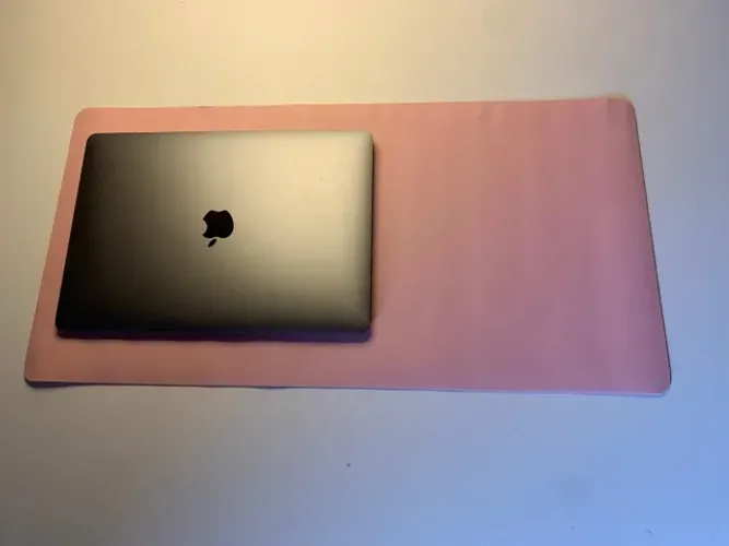 Mousepad de couro rosa, fácil de limpar 