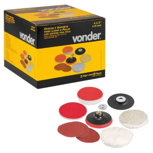 DISCOS P/ POLIR 4-1/2"+ SUPORTE PLAST. VD