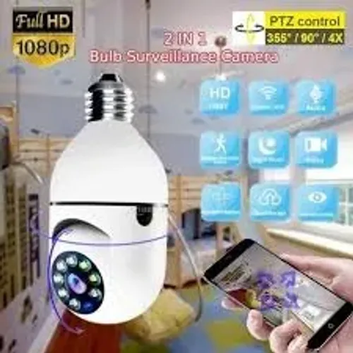 Camera Segurança Wifi 360º Camera Lampada Visão Noturna e Audio