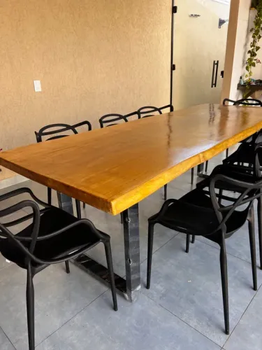 Mesa rústica industrial - 2,5m com 8 cadeiras!!