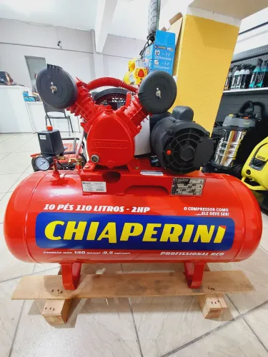 Compressor de Ar 110L 2hp 140psi Profissional Chiaperini (Loja)
