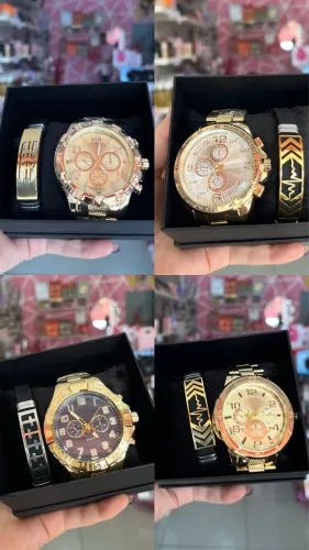 Relógio masculino + pulseira