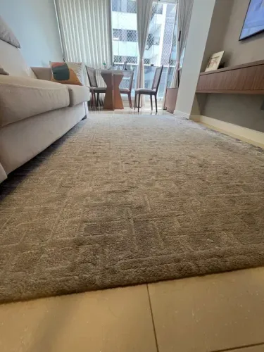 Tapete cinza claro para sala