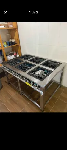 Fogão 6 queimadores duplos maxi inox pronta entrega - Marcos