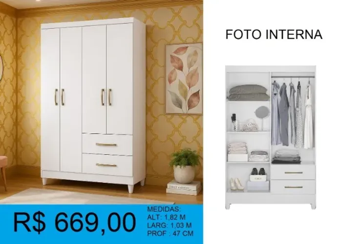 Guarda roupa - parcelamos sem juros
