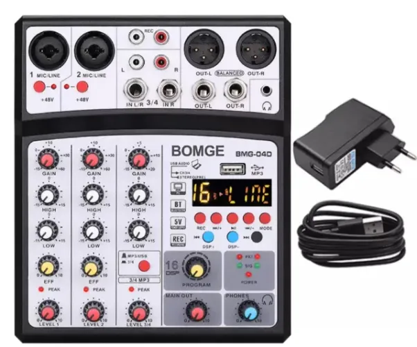 Mesa Bomge mixer 4 canais de Áudio Bt 16 Dsp