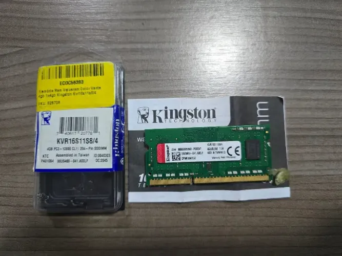 Memória Ram Kingston 4gb DDR3L Pc3l-12800s Kvr16s11s8/4 Para Notebook